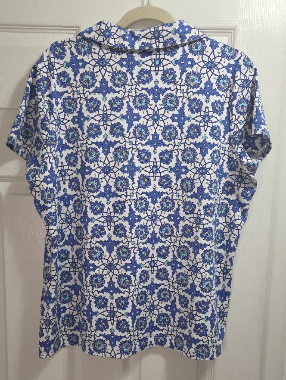Chico's Weekends Knit Floral Polo Top - Picture 4 of 5